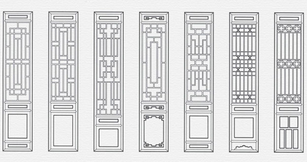 新丰常用中式仿古花窗图案隔断设计图