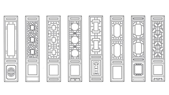 新丰喜迎门中式花格CAD设计图样式大全